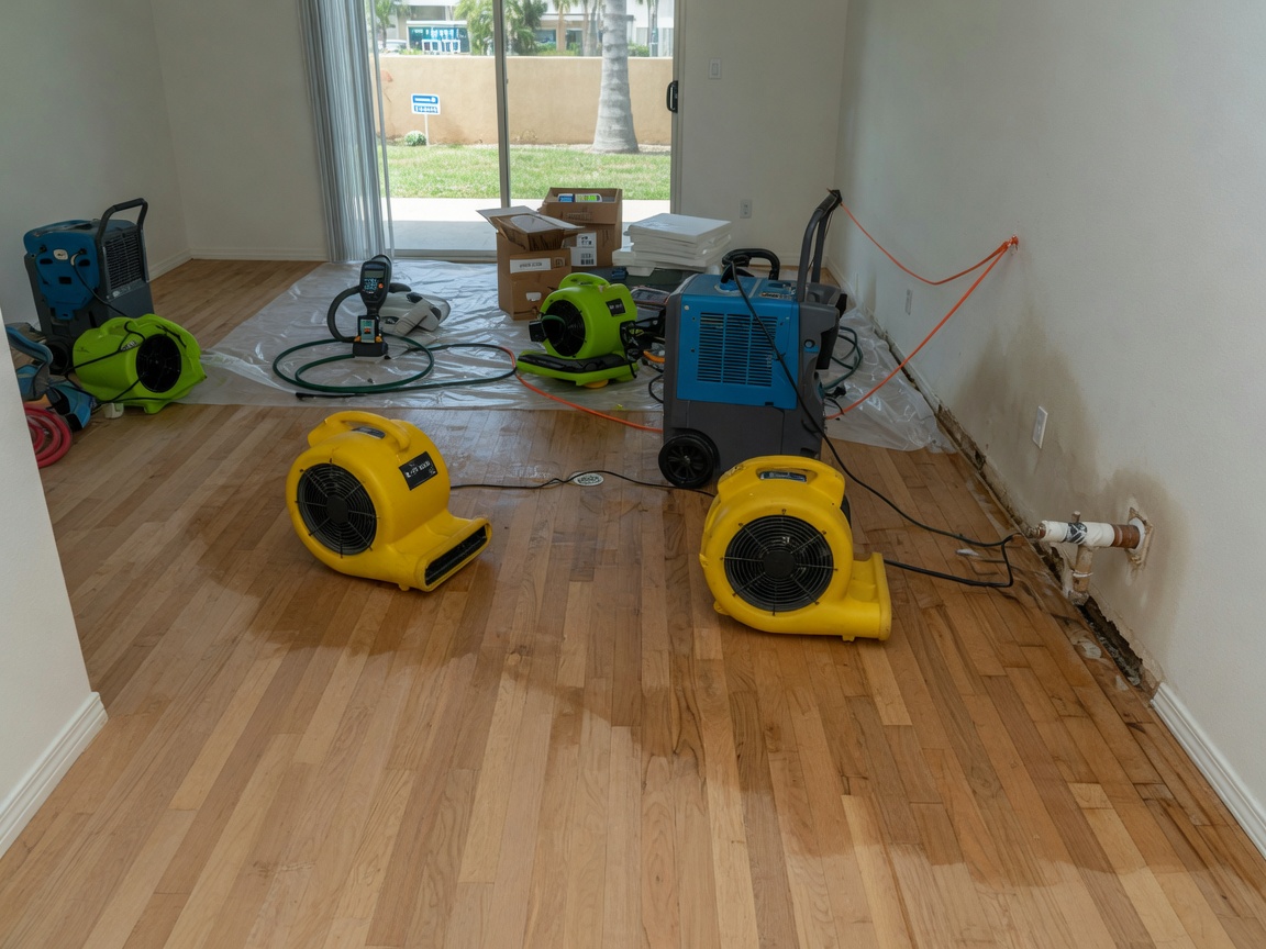 Drying Out Hardwood Floors After a Leak in Irvine Homes