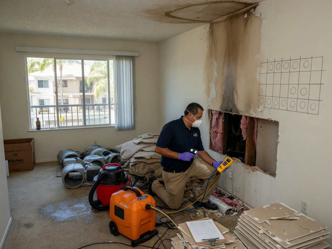 Water Damage work by United Restoration Construction in Irvine, California